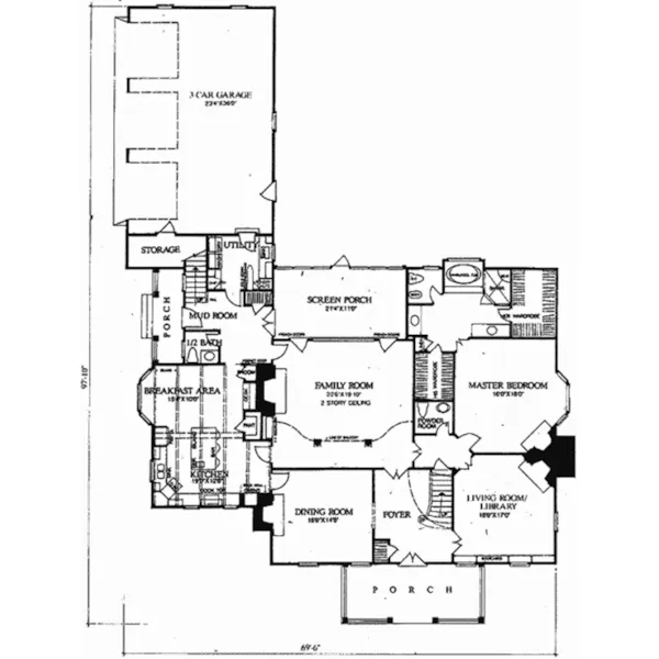 Luxury House Plan First Floor - Hope Plantation Luxury Home 128D-0218 - Shop House Plans and More