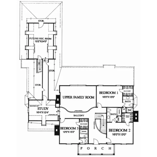 Luxury House Plan Second Floor - Hope Plantation Luxury Home 128D-0218 - Shop House Plans and More