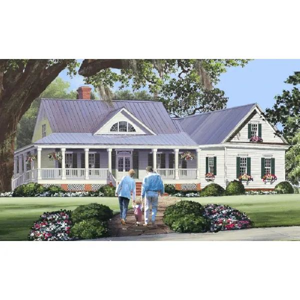 Lowcountry House Plan Front of Home - Indigo Cottage Southern Home 128D-0221 - Shop House Plans and More