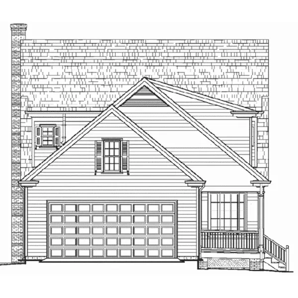 Country House Plan Rear Elevation - Ivy Vine Cottage Country Home 128D-0222 - Shop House Plans and More