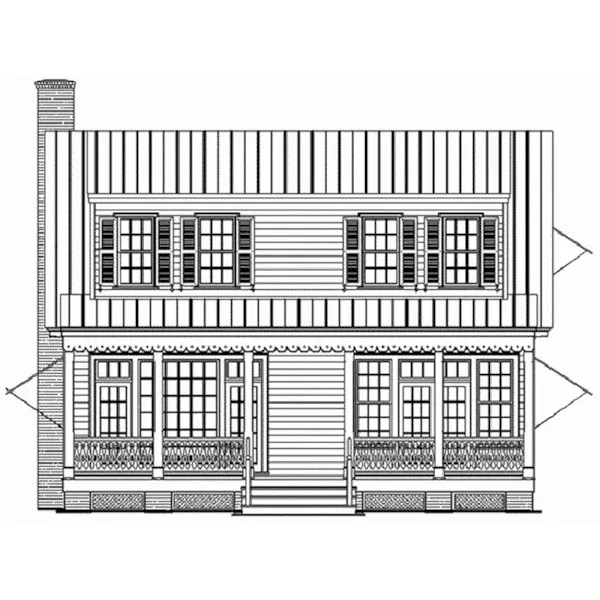 Bungalow House Plan Rear Elevation - Key Largo Bay Coastal Cottage 128D-0223 - Shop House Plans and More