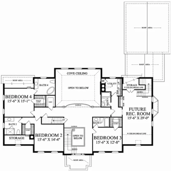 Georgian House Plan Second Floor - Lansdowne Hill Luxury Home 128D-0225 - Shop House Plans and More