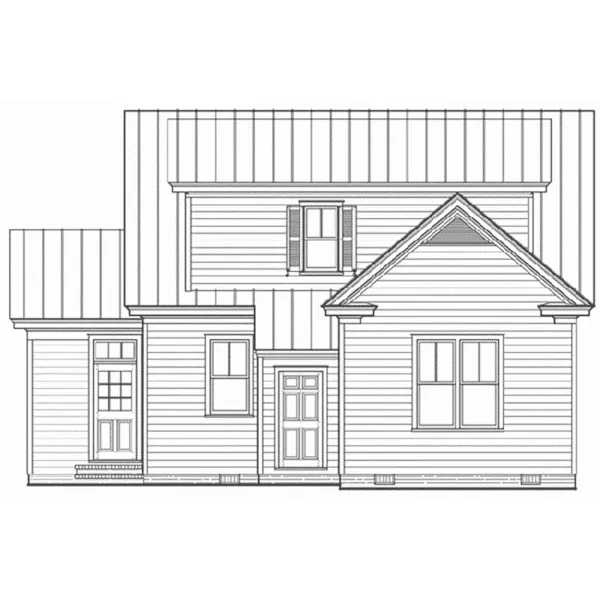 Colonial House Plan Rear Elevation - Lilliput Country Cottage 128D-0227 - Shop House Plans and More