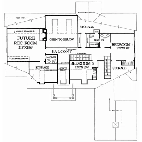 Georgian House Plan Second Floor - Lynchburg Lane Home 128D-0229 - Shop House Plans and More