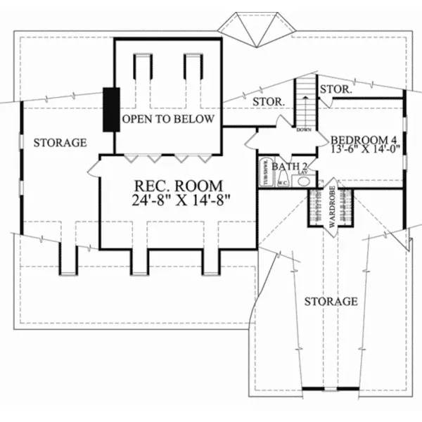 Lowcountry House Plan Second Floor - Maritime Cottage Southern Home 128D-0231 - Shop House Plans and More