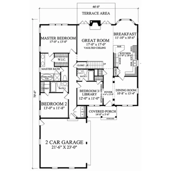 Country House Plan First Floor - Mayfaire Country Cottage 128D-0233 - Shop House Plans and More