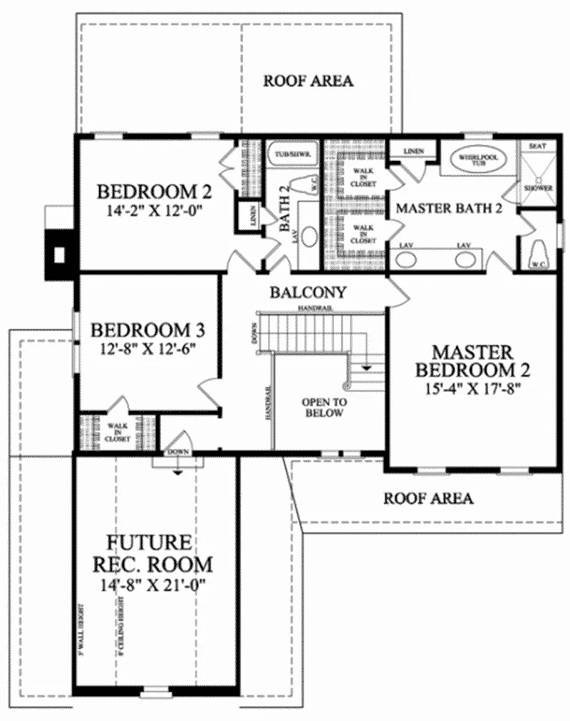 Traditional House Plan Second Floor - 128D-0234 - Shop House Plans and More