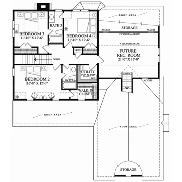 Farmhouse Plan Second Floor - Merry Oaks Country Home 128D-0235 - Shop House Plans and More