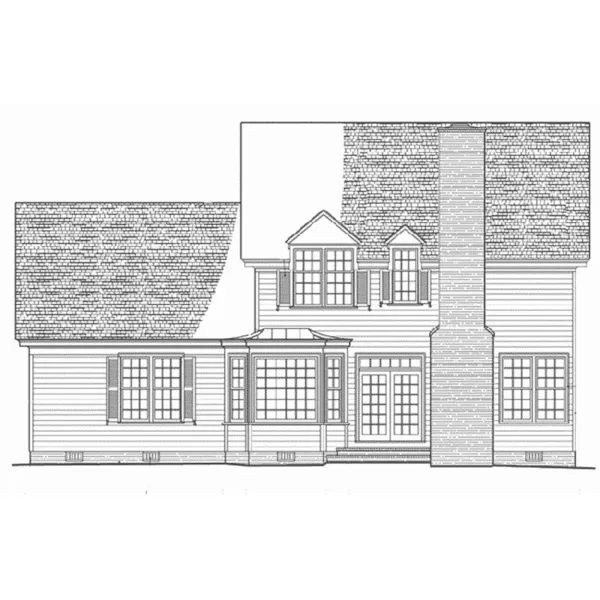 Farmhouse Plan Rear Elevation - Merry Oaks Country Home 128D-0235 - Shop House Plans and More