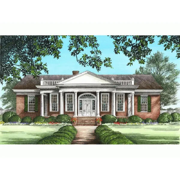 Greek Revival House Plan Front Image - Lossie House Traditional Home 128D-0236 - Shop House Plans and More