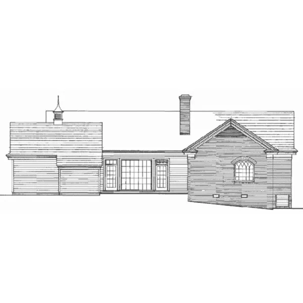 Greek Revival House Plan Rear Elevation - Lossie House Traditional Home 128D-0236 - Shop House Plans and More