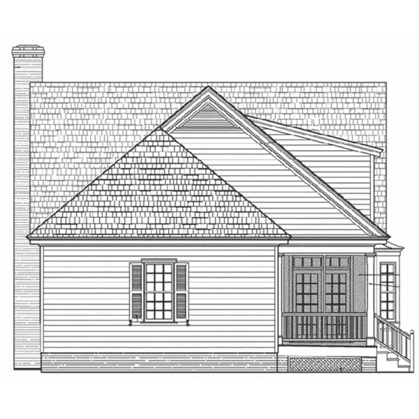 Cabin & Cottage House Plan Rear Elevation - Myrtlegrove Country Cottage 128D-0239 - Shop House Plans and More