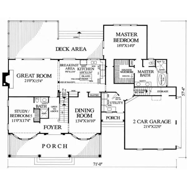 Traditional House Plan First Floor - Newmarket Plantation Home 128D-0240 - Shop House Plans and More