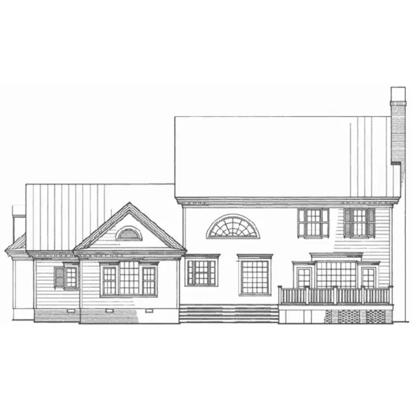 Traditional House Plan Rear Elevation - Newmarket Plantation Home 128D-0240 - Shop House Plans and More