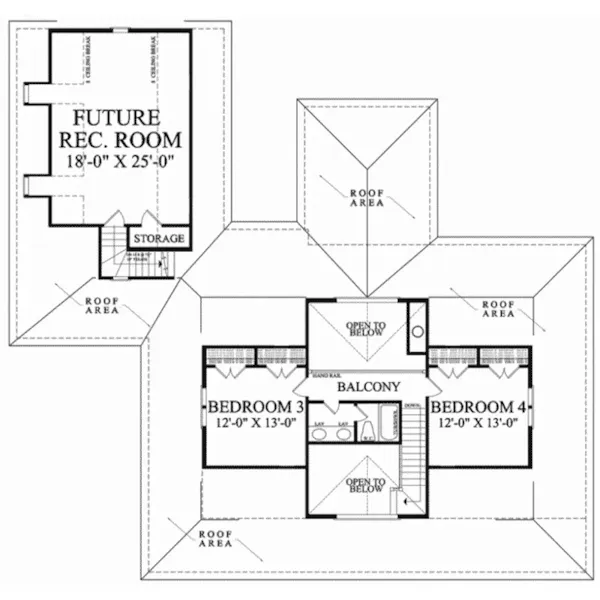 Southern House Plan Second Floor - Ocean Isle Lowcountry Home 128D-0245 - Shop House Plans and More