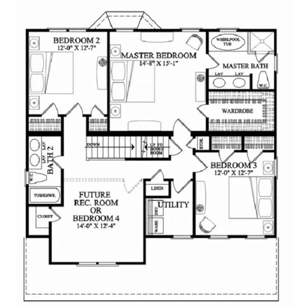 Country House Plan Second Floor - Parkside Lane Country Home 128D-0247 - Shop House Plans and More