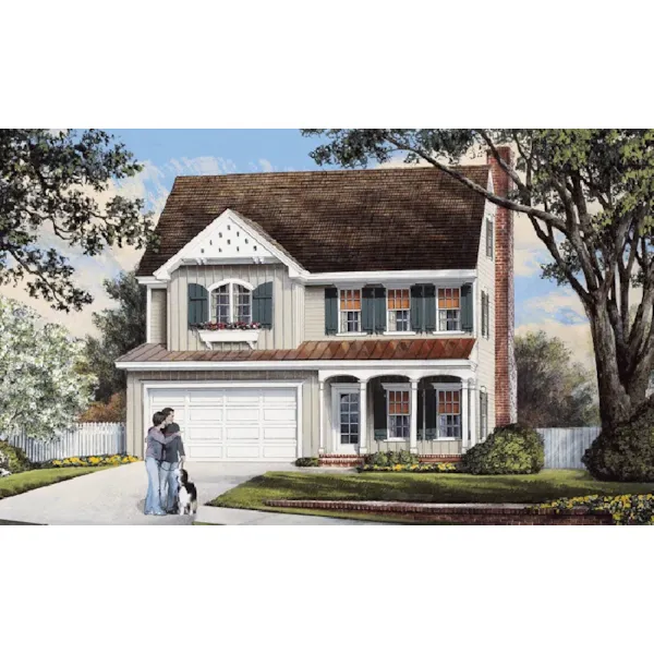 European House Plan Front of Home - Pebble Brook Country Home 128D-0249 - Shop House Plans and More