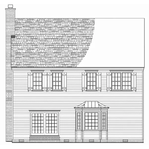 European House Plan Rear Elevation - Pebble Brook Country Home 128D-0249 - Shop House Plans and More