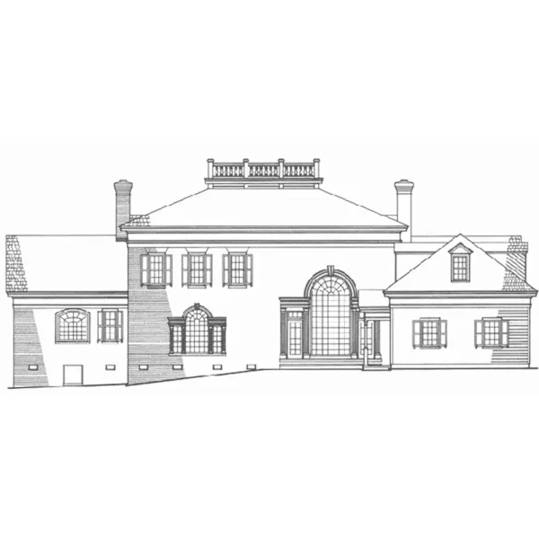 Traditional House Plan Rear Elevation - Savannah Place Luxury Home 128D-0266 - Shop House Plans and More