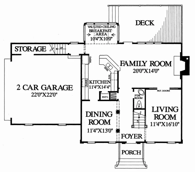 Lake House Plan First Floor - Saybrook Lane Colonial Home 128D-0267 - Shop House Plans and More