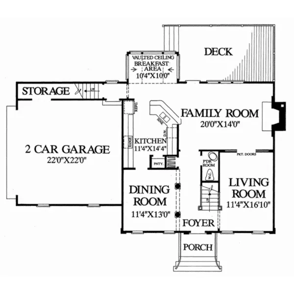 Vacation House Plan First Floor - Saybrook Lane Colonial Home 128D-0267 - Shop House Plans and More