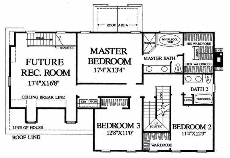 Lake House Plan Second Floor - Saybrook Lane Colonial Home 128D-0267 - Shop House Plans and More