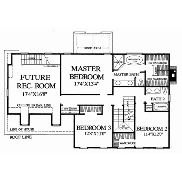 Vacation House Plan Second Floor - Saybrook Lane Colonial Home 128D-0267 - Shop House Plans and More