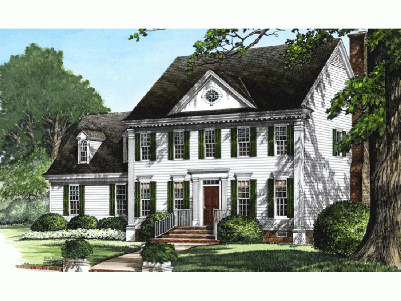 Lake House Plan Front Image - Saybrook Lane Colonial Home 128D-0267 - Shop House Plans and More