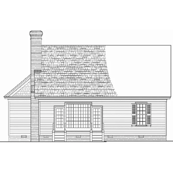 Colonial House Plan Rear Elevation - Seaside Bay Country Cottage 128D-0268 - Shop House Plans and More