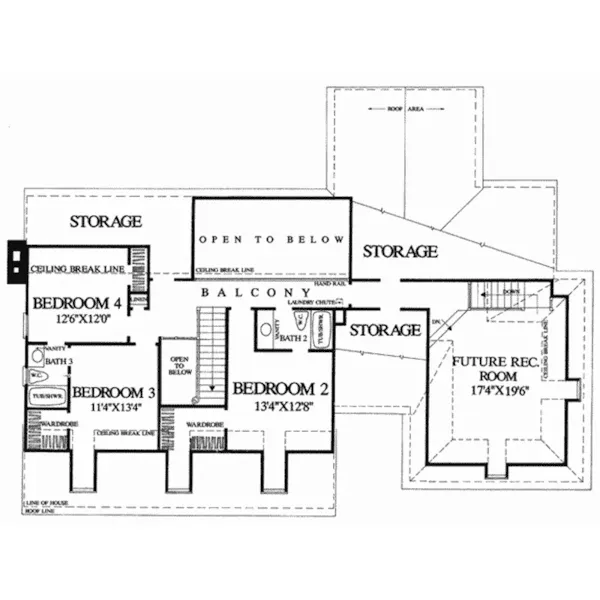 Country House Plan Second Floor - Sulphur Springs Country Home 128D-0277 - Shop House Plans and More