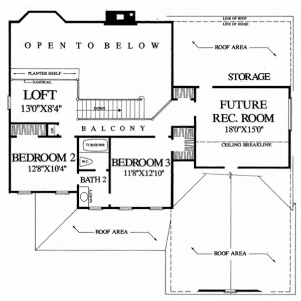 Farmhouse Plan Second Floor - Sunrise Farm Country Home 128D-0283 - Shop House Plans and More