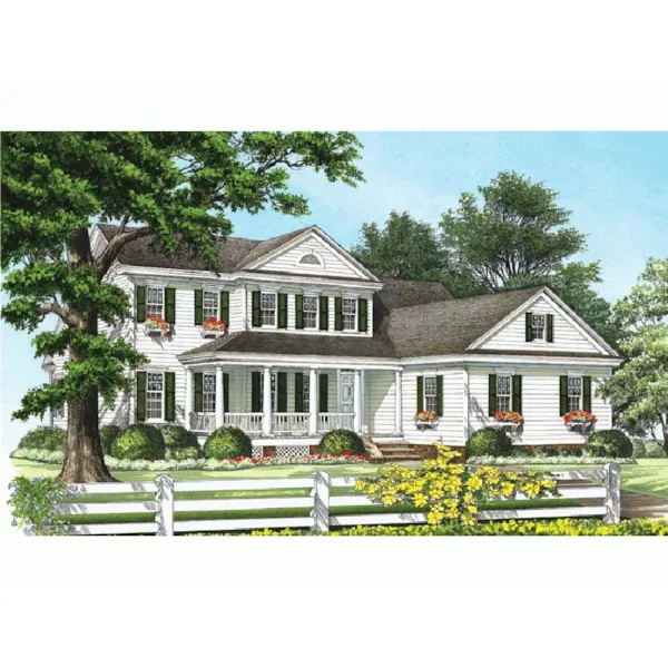 Farmhouse Plan Front Image - Sunrise Farm Country Home 128D-0283 - Shop House Plans and More