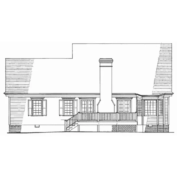 Farmhouse Plan Rear Elevation - Sunrise Farm Country Home 128D-0283 - Shop House Plans and More