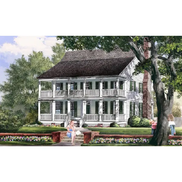 Southern House Plan Front of Home - Swansboro Plantation Home 128D-0284 - Shop House Plans and More