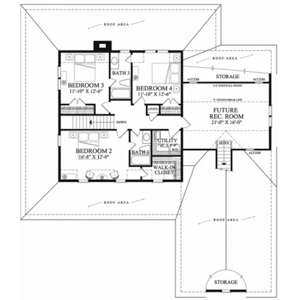 Southern House Plan Second Floor - Timberidge Rustic Country Home 128D-0289 - Shop House Plans and More