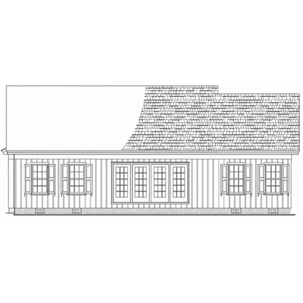 Traditional House Plan Rear Elevation - Valleydale Country Ranch Home 128D-0296 - Shop House Plans and More