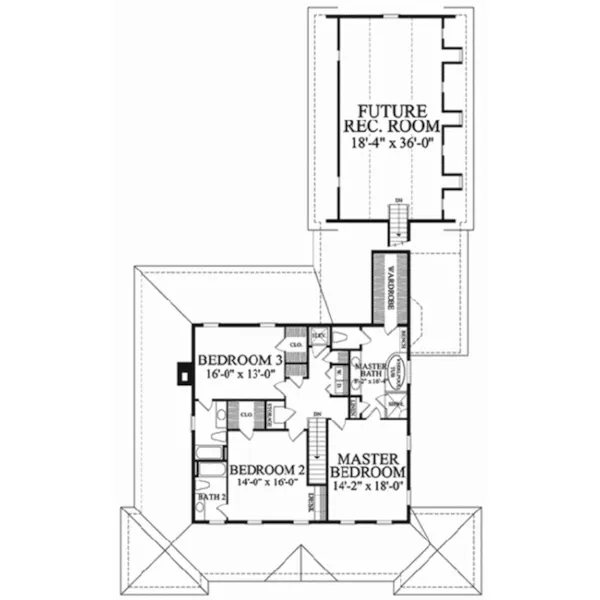 Traditional House Plan Second Floor - Windward Country Farmhouse 128D-0310 - Shop House Plans and More