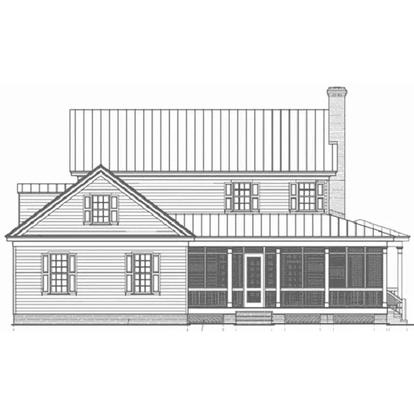 Traditional House Plan Rear Elevation - Windward Country Farmhouse 128D-0310 - Shop House Plans and More