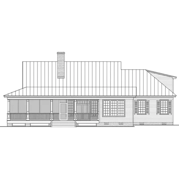 Country House Plan Rear Elevation - Cotton Wood Country Home 128D-0315 - Shop House Plans and More