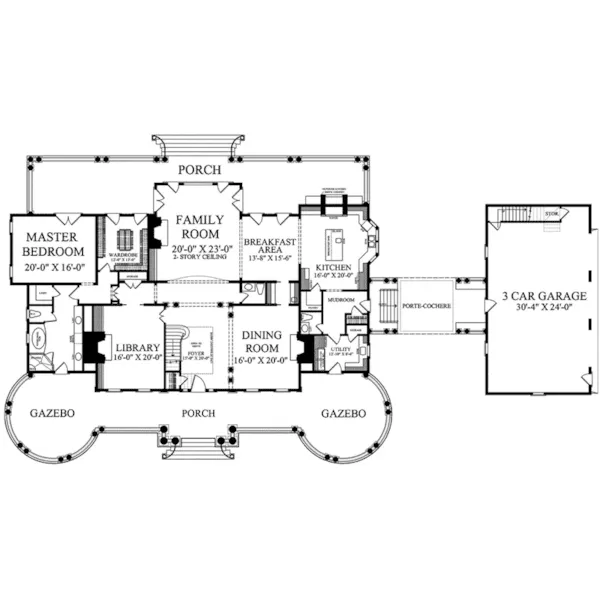 Country House Plan First Floor - Belcross Bay Luxury Home 128D-0317 - Shop House Plans and More