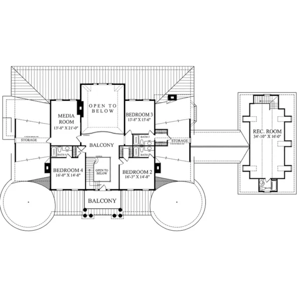 Country House Plan Second Floor - Belcross Bay Luxury Home 128D-0317 - Shop House Plans and More