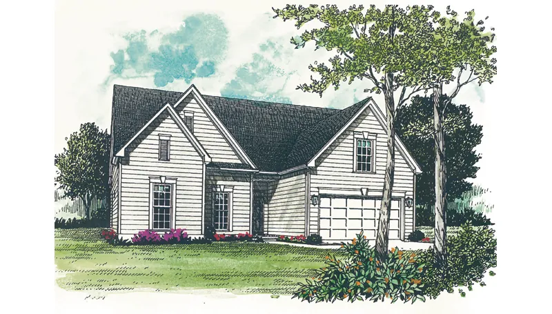 Ranch House Plan Front of Home - La Castille Hill Ranch Home 129D-0003 - Shop House Plans and More