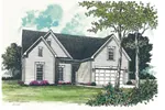 Ranch House Plan Front of House 129D-0003