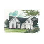 Ranch House Plan Front of House 129D-0003