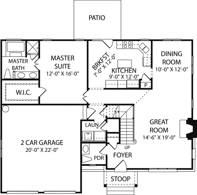 European House Plan First Floor - Dewine Park Craftsman Home 129D-0005 - Search House Plans and More