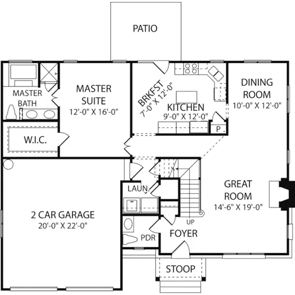 European House Plan First Floor - Dewine Park Craftsman Home 129D-0005 - Search House Plans and More