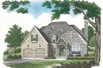 European House Plan Front of House 129D-0005