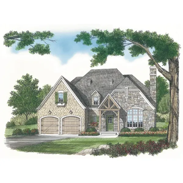 European House Plan Front of Home - Dewine Park Craftsman Home 129D-0005 - Search House Plans and More