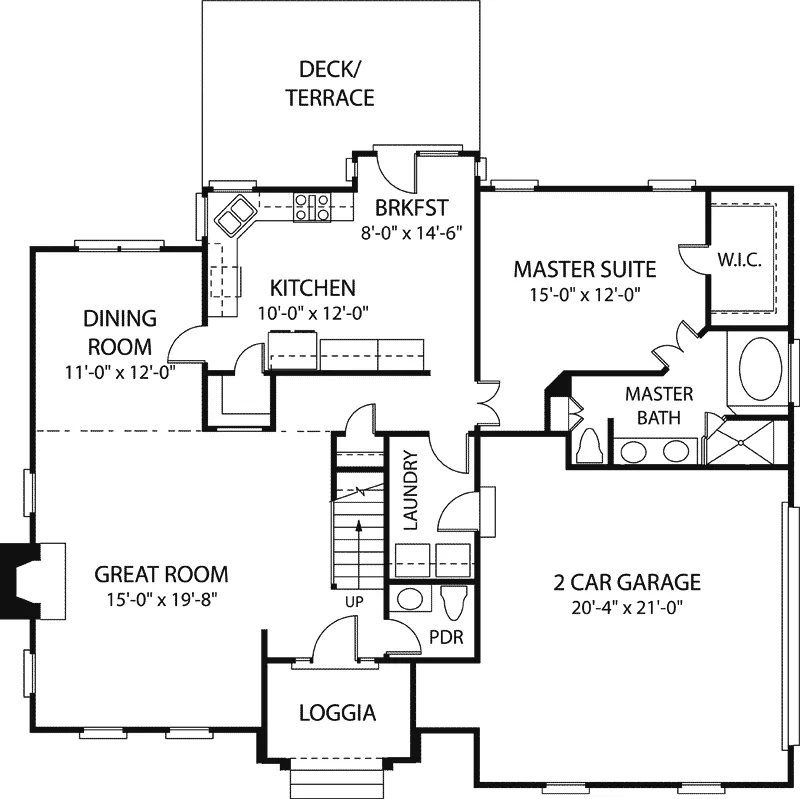 Traditional House Plan First Floor - Castlecreek Traditional Home 129D-0006 - Search House Plans and More