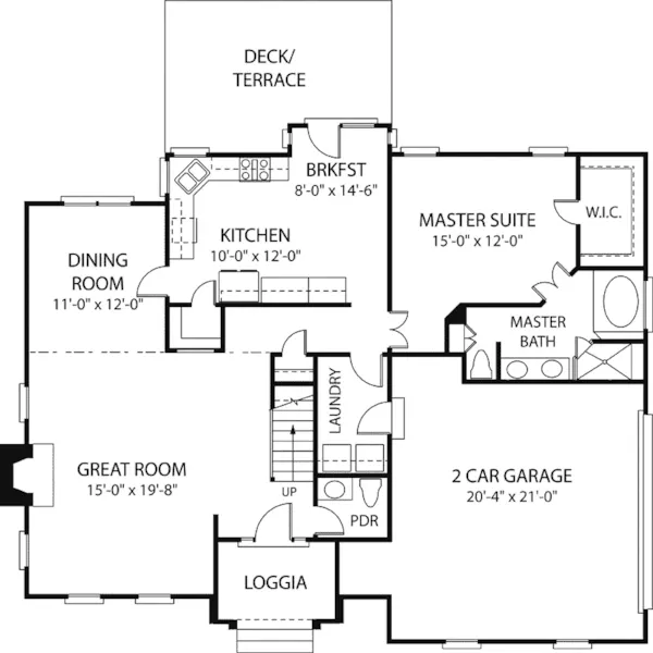 Traditional House Plan First Floor - Castlecreek Traditional Home 129D-0006 - Search House Plans and More